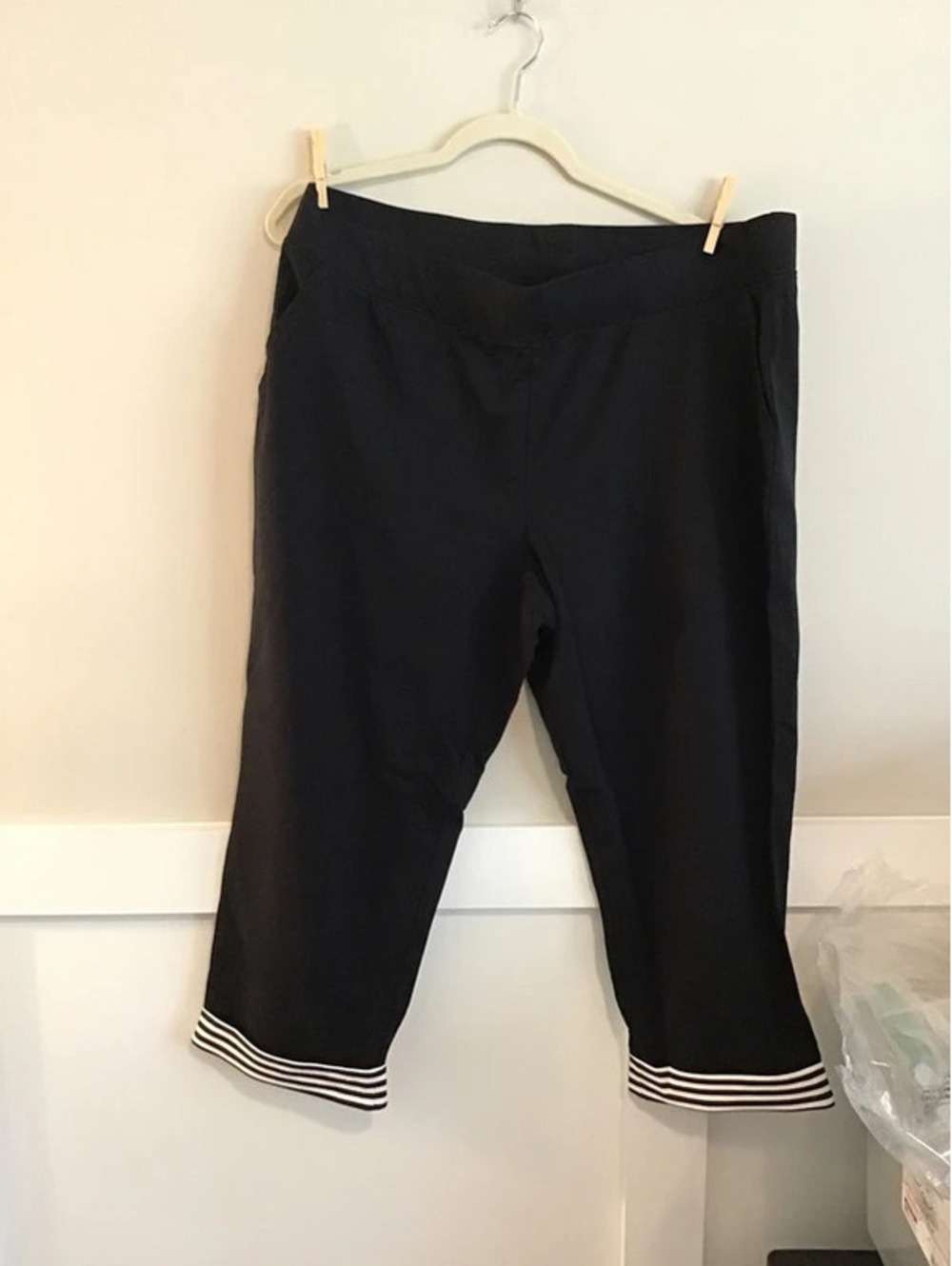 Denim and co 1x active French terry straight leg top pants, new
